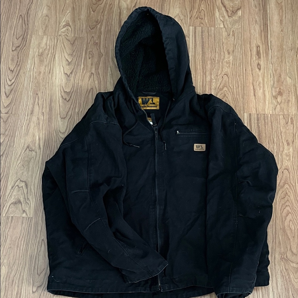 Wells Lamont black fleece lined work wear jacket size 2XL